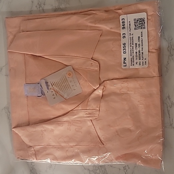 HEAVENLY SATIN SLEEP SHIRT PLAYTIME PINK HEAVENLY MUSINGS JACQUARD SZ XL - Picture 4 of 9